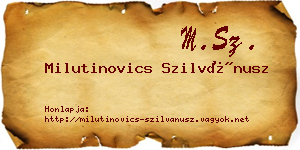 Milutinovics Szilvánusz névjegykártya